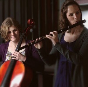 Flutist + Cellist perform at Saturday's 100th Birthday Party for Victory Hall at Life Under The Horseshoe